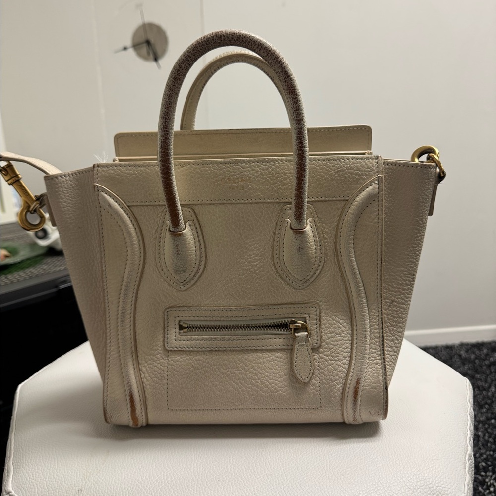 CELINE | Goatskin Nano Luggage White *read description* - Picture 3 of 11